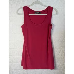 Sympli Tank Top Size 6 Pink Stretchy Minimalist Capsule Lagenlook Quiet Luxury